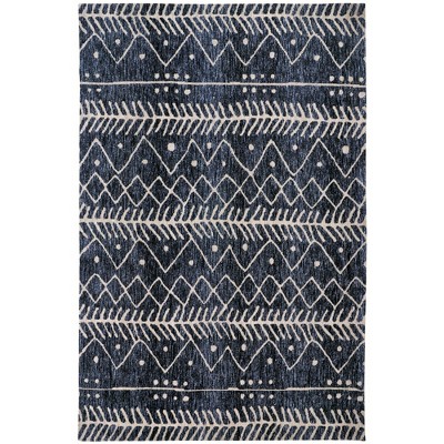 Colton Modern Geometric Blue/Ivory Area Rug