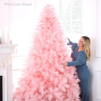 6ft Ivory Pampas Grass Christmas Tree with Metal Base