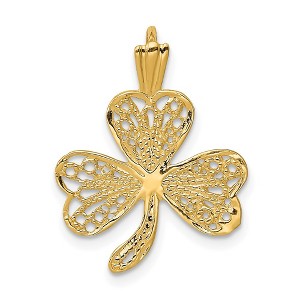 Black Bow Jewelry 14k Yellow Gold Filigree Shamrock Pendant, 16mm (5/8 inch) - 1 of 4