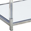 Royal Hampton Glass Top Metal Coffee Table with Open Bottom Shelf, Silver and Clear - 4 of 4