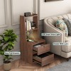 NicBex 2-Tier Multifunctional Bookshelf Smart Nightstand with Open Shelves,Books Storage Cabinet Organizer for Bedroom,Corner - 3 of 4