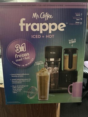 Mr. Coffee Frappe Single serve Iced And Hot Coffee Maker blender With 2 Reusable Tumblers And Coffee Filter Black Target