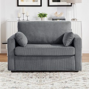 YOOCOZZ 47.2" Twin Size Sleeper Sofa with a Foldable Mattress,a Side Storage Pocket, a Foldable Side Table and Two USB Ports - 1 of 4
