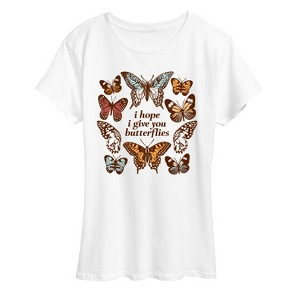 Women's - Instant Message - Give You Butterflies Short Sleeve Graphic T-Shirt - 1 of 4