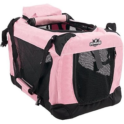PETMAKER Portable Soft Sided Pet Crate, 16" x 12", Khaki