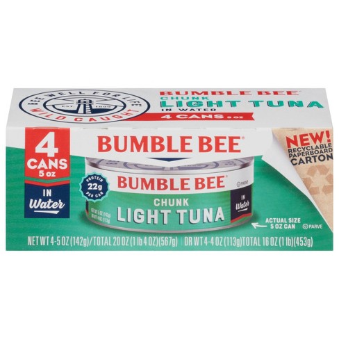 Bumble Bee Chunk Light Tuna in Water - 5oz/4ct - image 1 of 4