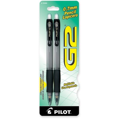 Pilot Mechanical Pencil Rubber Grip Refillable .7mm 2/PK BK 31100