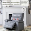 Oversized Wide Recliner Chair - Heat and Massage, PU Leather Large Manual Recliner for Adults, Comfort Lazy Chair with 1.5X Sponge Filling - 4 of 4