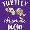 Women's Design By Humans Turtley Awesome Mom Turtle with Flower By animalshop Racerback Tank Top - 2 of 2