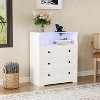 Small Dresser for Bedroom Closet Bedside with 3 Drawers,Wooden Dressers with Charging Station and LED Lights - 2 of 4