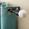TOWN & COUNTRY LUXE Marbled Sphere Single Indoor Curtain Rod and Finial, Marble Stone Look, Easy Install Wall Mount, Matte Black, Adjustable 66”-120” - 2 of 2