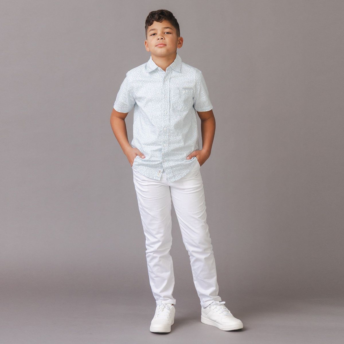 Hope & Henry Boys' Linen Short Sleeve Shirt, Kids - thumbnail 2
