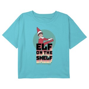 Girl's The Elf on the Shelf Character Rainbow Logo Crop Top T-Shirt - 1 of 3