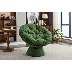 Papasan Chair w/Cushion and Frame,Oversized Comfy Chenille Upholstered Round Swivel Accent Chair for Living Room Bedroom - 1 of 4