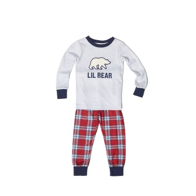 Dearfoams Men's Papa Bear Matching Family Plaid Two Piece Pajama