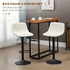 Cream White Swivel Bar Stool Set of 4 Adjustable Upholstered Bar Stool - 3 of 4