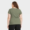 Women's Slim Fit Short Sleeve Ribbed Scoop Neck T-Shirt - A New Day™ - 2 of 3