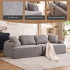 Fabric Full Sponge 4-Seater Combined Sofa with 4 Pillows and Deep Seat Comfort for Living Room - 3 of 4