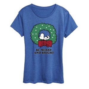Women's - Peanuts - Holiday Vibes Short Sleeve Graphic T-Shirt - 1 of 4