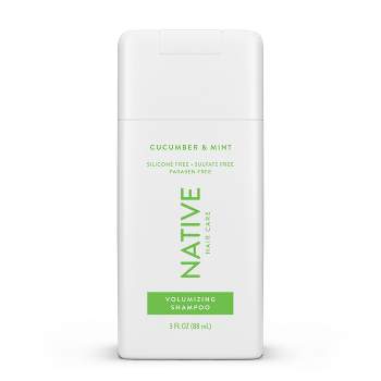 Native Travel Size Vegan Cucumber & Mint Natural Volume Shampoo, Clean, Sulfate, Paraben and Silicone Free - 3 fl oz