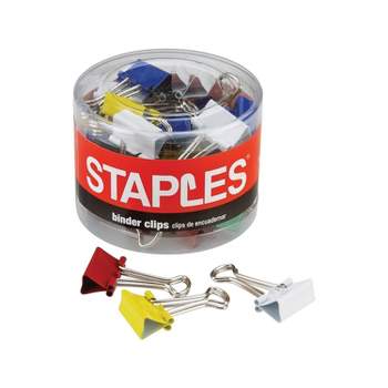 Staples Colored Metal Binder Clips Assorted Sizes and Capacities 15345