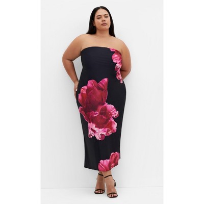 Women's Amari Print Dress - black | CITY CHIC