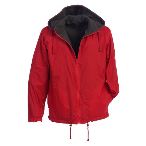 Мужские куртки GIOBERTI Men's Reversible Rain Jacket with Polar Fleece Lining, Red / Charcoal, M
