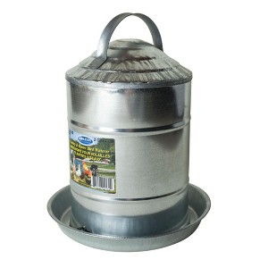 FARM-TUFF Double Wall Cone Top Galvanized Metal Automatic Poultry Fountain Waterer for Chickens - 1 of 1