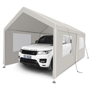 Gulches Carport, 10¡Á20 Heavy Duty Portable Carport Garage Tent for Outdoor Storage Shelter white - 1 of 4