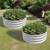 Okak 32/47IN Round Raised Garden Bed with No-Bottom Design, Garden Bed with Metal Frame, Outdoor Planter for Flowers, Herbs, Fruits - 2 of 4