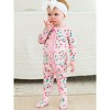 RuffleButts SoftSnooze Baby Girls Ruffle One Piece Footie Pajama - 3 of 4
