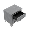 NicBex Mid Century Nightstand with Silver Glitter Strip Decor,Velvet Bedside Table with 2 Drawers for Bedroom,Living Room - 4 of 4
