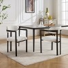 Lirago 20" Wide Modern Mid Century Beige Upholstered Dining Chairs with Black Metal Legs(Set of 2) - 2 of 4