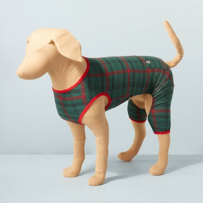 XS Tartan Plaid Pet PJ Dark Green/Red - Hearth & Hand™ with Magnolia