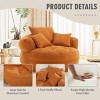 MOONMISS Oversized Barrel Accent Chairs,Round Lazy Sofa with 3 Pillows,Comfy Armchair with Thick Base for Living Room,Bedroom,Apartment - 3 of 4