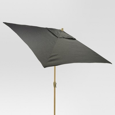 6.5' Square Umbrella - Charcoal - Light Wood Finish - Threshold™