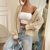 Coolmee Women's Crochet Cardigan Sweater Lightweight Cardigan Hollow Out Sweater Long Sleeve Button Down Knit Top - 2 of 4
