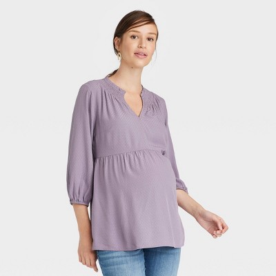 3/4 Sleeve Woven Maternity Top - Isabel Maternity by Ingrid & Isabel™ Lilac Purple