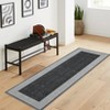 Modern Area Rugs Washable Bordered Floor Carpet, Foldable Contemporary Striped Indoor Mat, Non-Slip Low Pile Accent Rugs for Bedroom, Kitchen, Laundry - 3 of 4
