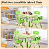 5-Piece Kids Table and Chairs, Height Adjustable Toddler Table and Chair Set for Ages 2-10 with Graffiti Desktop, Non-Slip Legs for Classroom/Daycare - 4 of 4