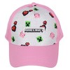 Minecraft Youth Hat Floating Creeper Head Hearts Pig Face Snapback OSFM Cap - 2 of 3