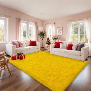 Blush Pink Shag Rug, Ultra Soft 1.7" Thick, Non-Slip, 100% Polyester, Modern Decor for Bedroom - 1 of 4