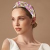 Unique Bargains Women's Elegant Knotted Printed Wide Hairband 6.30"x4.92" Rose Red 1 Pc - 2 of 3