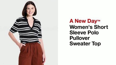 Women's Short Sleeve Polo Pullover Sweater Top - A New Day™