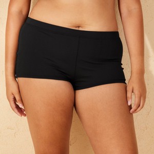 Women's Ribbed Textured Low-Rise Cheeky Swim Boyshorts - Wild Fable™ - 1 of 3