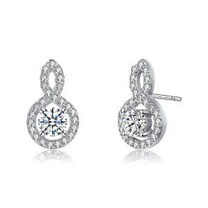 Timeless and Elegant Classic Drop Earrings Adorned with Sparkling Clear Cubic Zirconia for a Touch of Sophisticated Glamour - 1 of 3