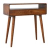 Solid Wood Curved Freestanding Console Table with Drawers, Versatile and Stylish Design - 3 of 4
