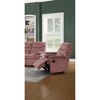 Velvet Upholstered Motion Recliner Chair with Tufted Back, Plush Armrest, Plush Headrest and Manual Motion, Contemporary Style - 3 of 4