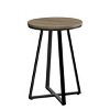 FONTOI End Tables Round Living Room Side Table Modern Nightstand with Metal Leg for Bedroom Office Furniture, Brown, 15.75"*15.75"*21.75" - 2 of 4