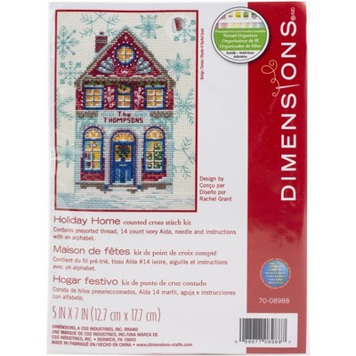 Dimensions Counted Cross Stitch Kit 5"X7"-Holiday Home (14 Count)